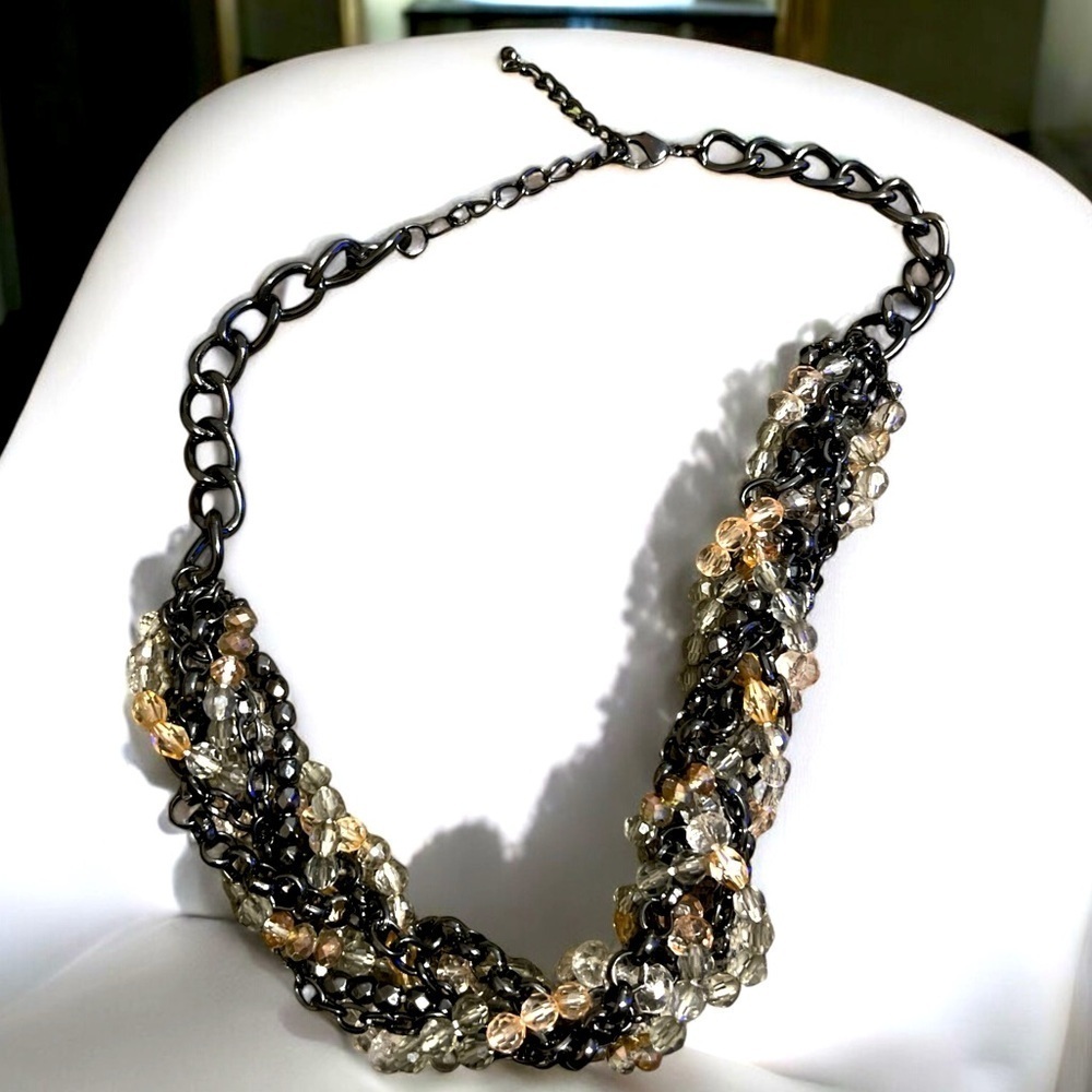 Beautiful Three Strand Chunky Necklace